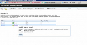 How to trobleshooting IBM Server warning Memory Logging Limit Reached in IMM